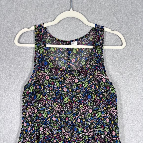 H&M Dress 6 Mini Floral Sheer Babydoll Coquette Skater Feminine Festival Cottage - Picture 2 of 10